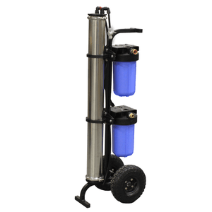 ProTool 3-stage RODI cart with combined carbon-sediment filter, RO membrane, and DI resin